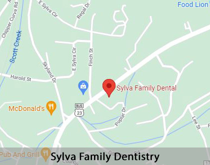 Map image for Implant Dentist in Sylva, NC